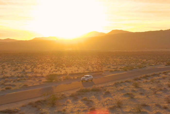 car driving in desert
